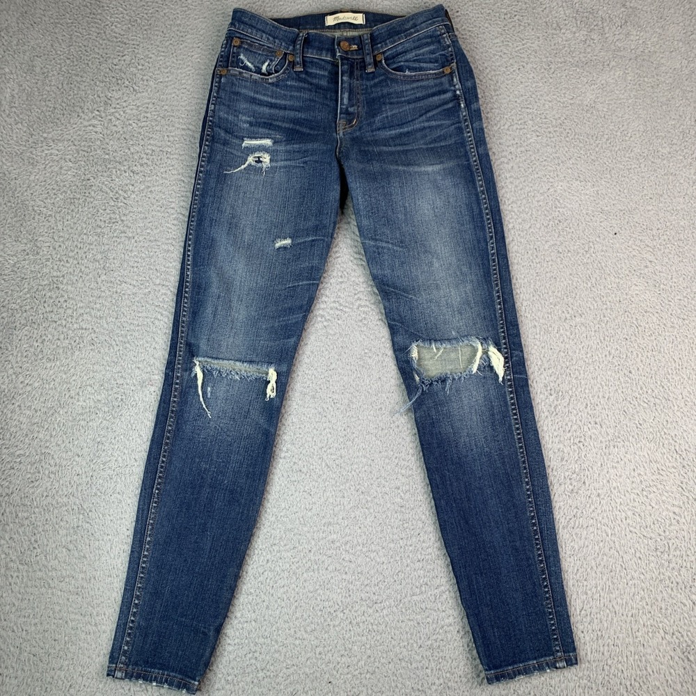 Madewell 9" High Riser Skinny Skinny Crop Jeans Womens 26 Blue Medium Wash G1421
